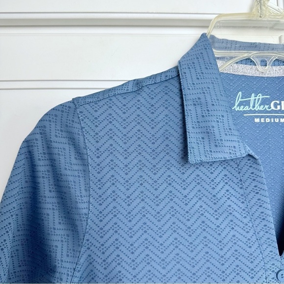 New! Haus of Grey Blue Golf Polo 2 Button Becca Olympic Medium - Picture 6 of 11
